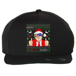 Santa Trump Make Christmas Great Again Ugly Sweater Wool Snapback Cap