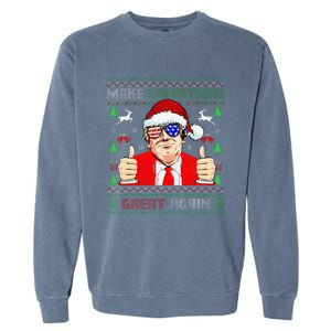 Santa Trump Make Christmas Great Again Ugly Sweater Garment-Dyed Sweatshirt