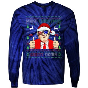 Santa Trump Make Christmas Great Again Ugly Sweater Tie-Dye Long Sleeve Shirt