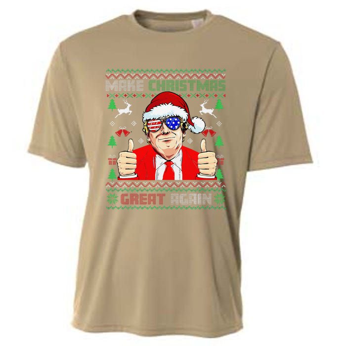 Santa Trump Make Christmas Great Again Ugly Sweater Cooling Performance Crew T-Shirt