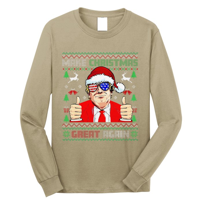 Santa Trump Make Christmas Great Again Ugly Sweater Long Sleeve Shirt