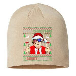 Santa Trump Make Christmas Great Again Ugly Sweater Sustainable Beanie