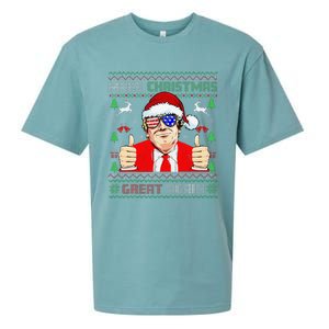 Santa Trump Make Christmas Great Again Ugly Sweater Sueded Cloud Jersey T-Shirt