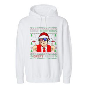 Santa Trump Make Christmas Great Again Ugly Sweater Garment-Dyed Fleece Hoodie