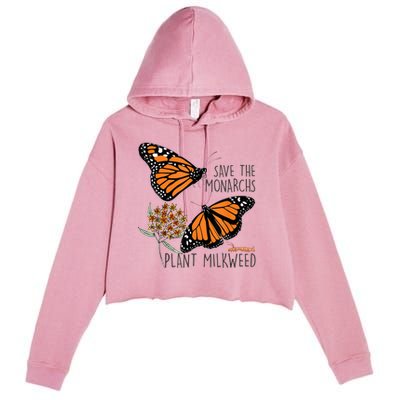 Save The Monarchs Plant Some Milkweed Butterfly Gift Meaningful Gift Crop Fleece Hoodie