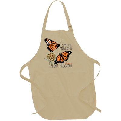 Save The Monarchs Plant Some Milkweed Butterfly Gift Meaningful Gift Full-Length Apron With Pockets