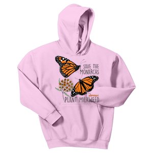 Save The Monarchs Plant Some Milkweed Butterfly Gift Meaningful Gift Kids Hoodie