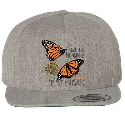 Save The Monarchs Plant Some Milkweed Butterfly Gift Meaningful Gift Wool Snapback Cap