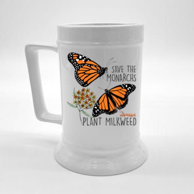 Save The Monarchs Plant Some Milkweed Butterfly Gift Meaningful Gift Beer Stein