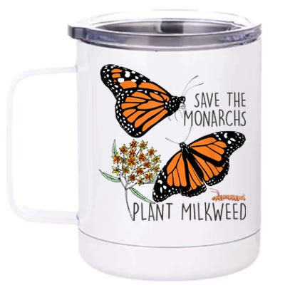 Save The Monarchs Plant Some Milkweed Butterfly Gift Meaningful Gift 12 oz Stainless Steel Tumbler Cup