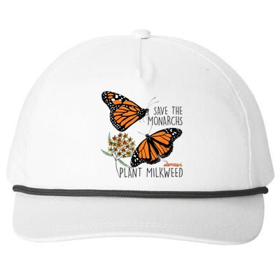 Save The Monarchs Plant Some Milkweed Butterfly Gift Meaningful Gift Snapback Five-Panel Rope Hat