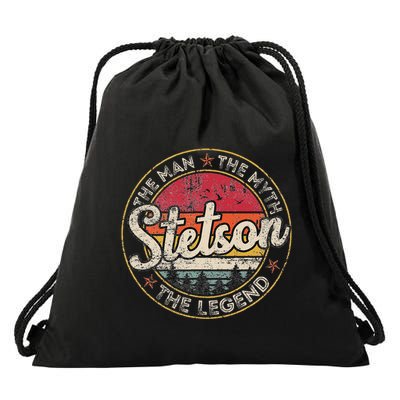 Stetson The Man The Myth The Legend Personalized Name Drawstring Bag