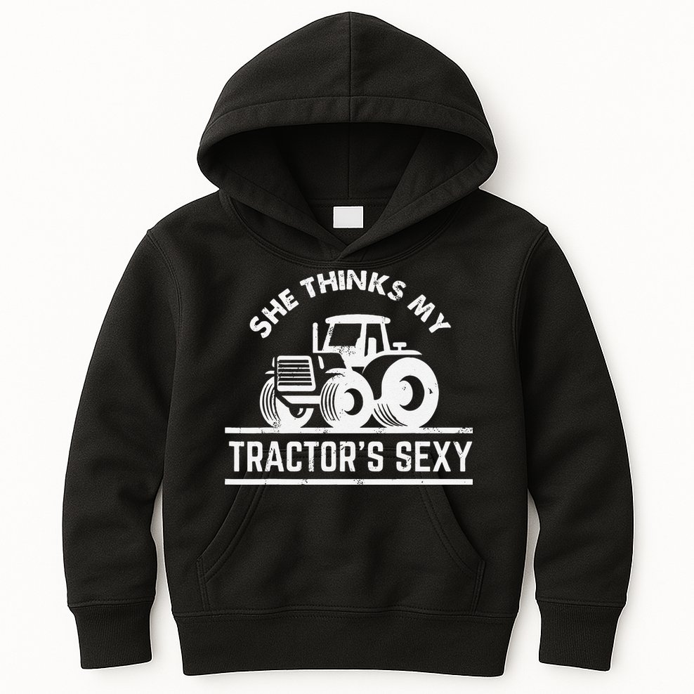 She Thinks My Tractor's Sexy Funny Farmer Kids Hoodie