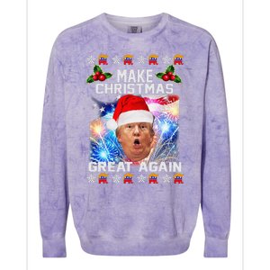 Santa Trump Make Christmas Great Again Colorblast Crewneck Sweatshirt