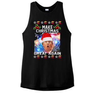 Santa Trump Make Christmas Great Again Ladies PosiCharge Tri-Blend Wicking Tank