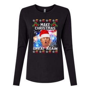 Santa Trump Make Christmas Great Again Womens Cotton Relaxed Long Sleeve T-Shirt