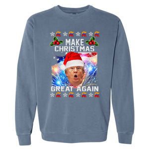 Santa Trump Make Christmas Great Again Garment-Dyed Sweatshirt