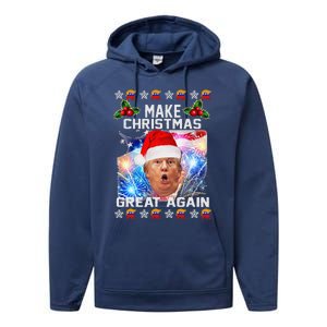 Santa Trump Make Christmas Great Again Performance Fleece Hoodie