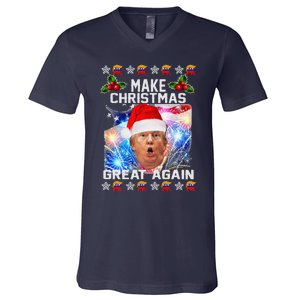 Santa Trump Make Christmas Great Again V-Neck T-Shirt