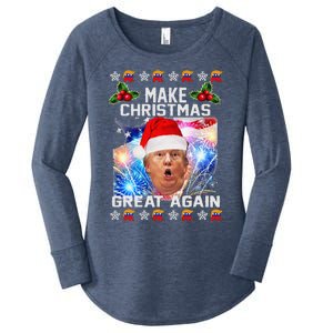 Santa Trump Make Christmas Great Again Women's Perfect Tri Tunic Long Sleeve Shirt