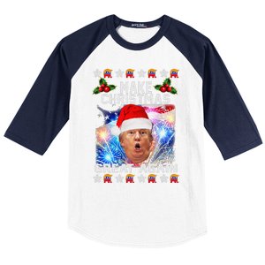 Santa Trump Make Christmas Great Again Baseball Sleeve Shirt