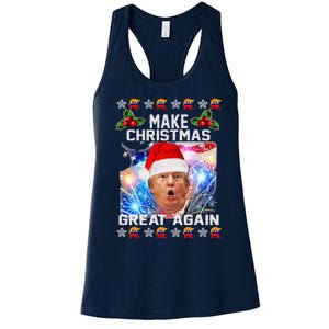 Santa Trump Make Christmas Great Again Women's Racerback Tank