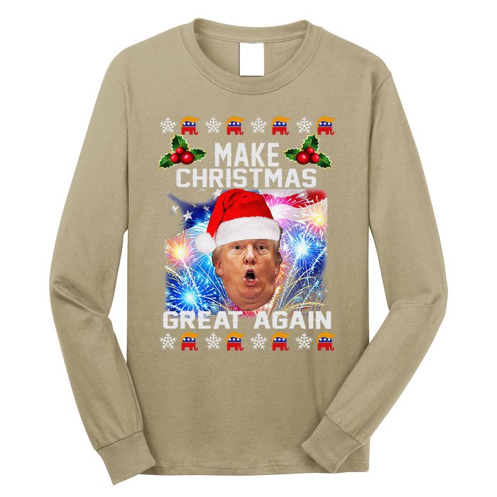 Santa Trump Make Christmas Great Again Long Sleeve Shirt