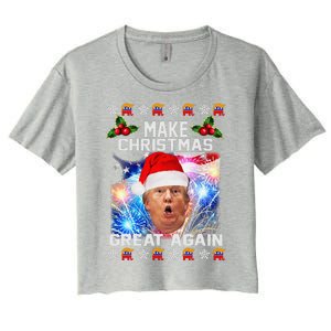 Santa Trump Make Christmas Great Again Women's Crop Top Tee