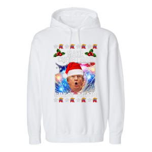 Santa Trump Make Christmas Great Again Garment-Dyed Fleece Hoodie