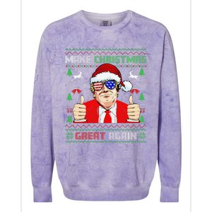 Santa Trump Make Christmas Great Again Ugly Sweater Colorblast Crewneck Sweatshirt