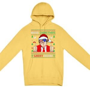 Santa Trump Make Christmas Great Again Ugly Sweater Premium Pullover Hoodie