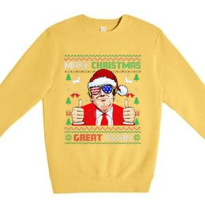 Santa Trump Make Christmas Great Again Ugly Sweater Premium Crewneck Sweatshirt