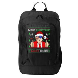 Santa Trump Make Christmas Great Again Ugly Sweater City Backpack