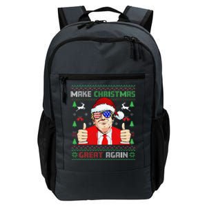 Santa Trump Make Christmas Great Again Ugly Sweater Daily Commute Backpack