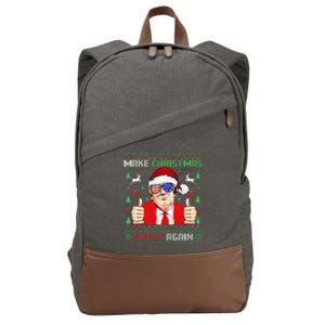 Santa Trump Make Christmas Great Again Ugly Sweater Cotton Canvas Backpack