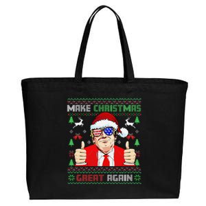 Santa Trump Make Christmas Great Again Ugly Sweater Cotton Canvas Jumbo Tote