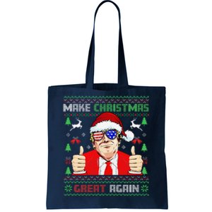 Santa Trump Make Christmas Great Again Ugly Sweater Tote Bag