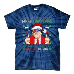 Santa Trump Make Christmas Great Again Ugly Sweater Tie-Dye T-Shirt