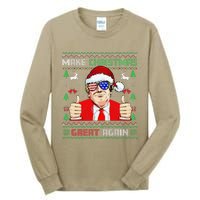 Santa Trump Make Christmas Great Again Ugly Sweater Tall Long Sleeve T-Shirt