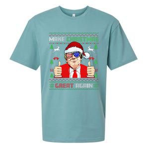 Santa Trump Make Christmas Great Again Ugly Sweater Sueded Cloud Jersey T-Shirt