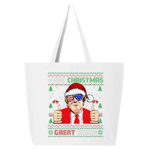 Santa Trump Make Christmas Great Again Ugly Sweater 25L Jumbo Tote