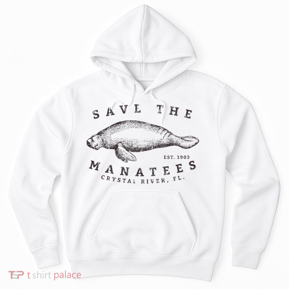Save The Manatee Crystal River Fl Vinatage Sea Cow Hoodie