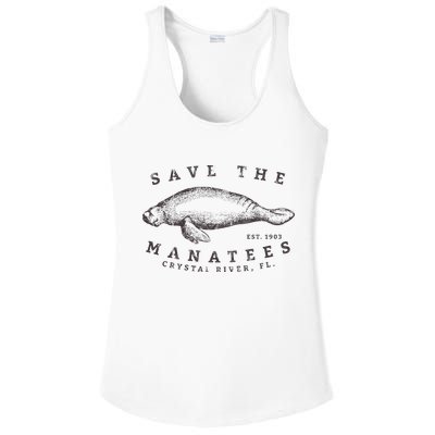 Save The Manatee Crystal River Fl Vinatage Sea Cow Ladies PosiCharge Competitor Racerback Tank