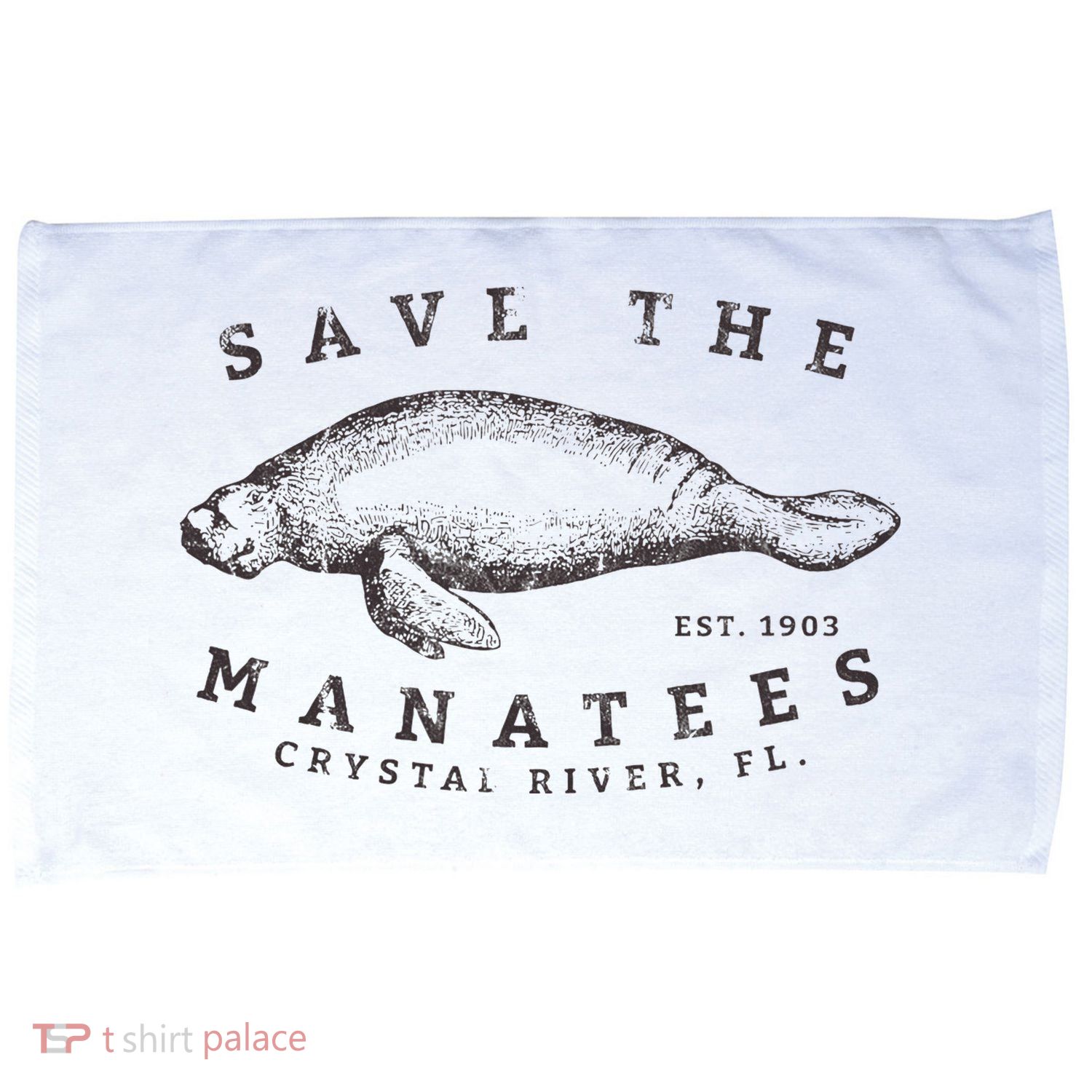 Save The Manatee Crystal River Fl Vinatage Sea Cow Microfiber Hand Towel
