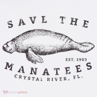 Save The Manatee Crystal River Fl Vinatage Sea Cow Womens T-Shirt