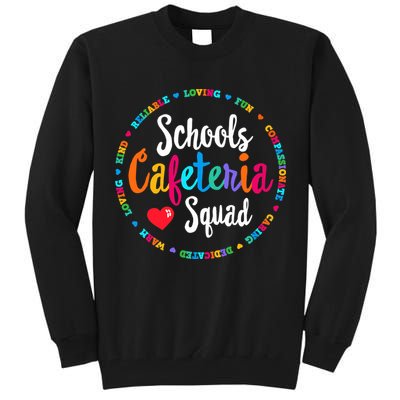 Support Team Matching Schools Cafeteria Squad Worker Crew Tall Sweatshirt