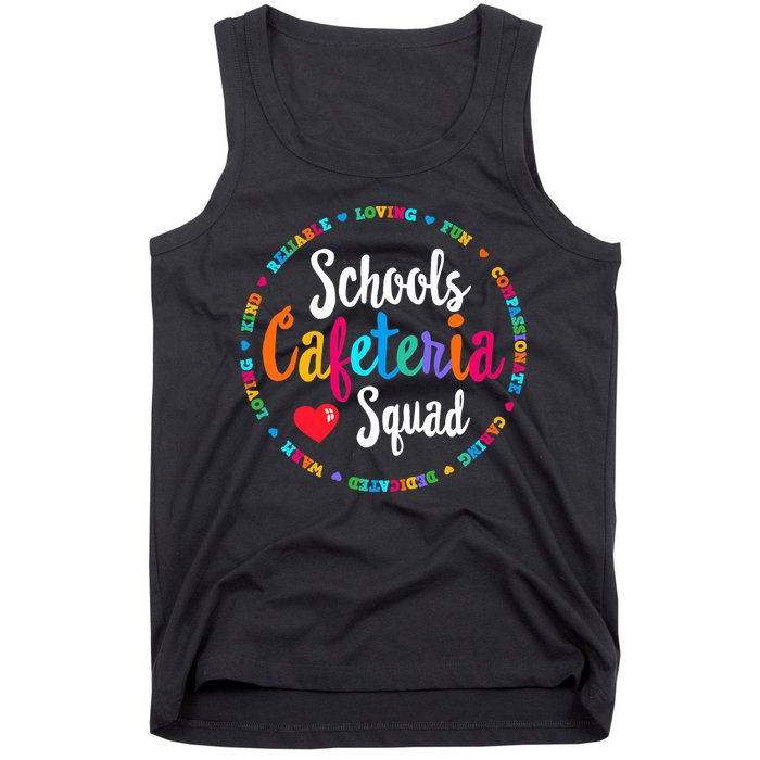 Support Team Matching Schools Cafeteria Squad Worker Crew Tank Top