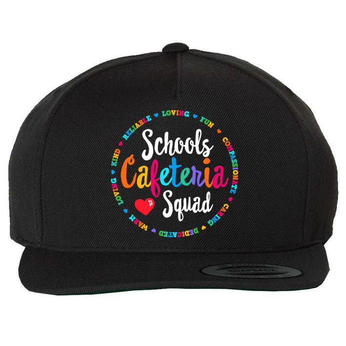 Support Team Matching Schools Cafeteria Squad Worker Crew Wool Snapback Cap