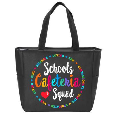 Support Team Matching Schools Cafeteria Squad Worker Crew Zip Tote Bag