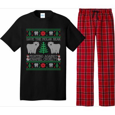 Save The Molar Bear Dental Dentist Ugly Christmas Sweaters Gift Pajama Set